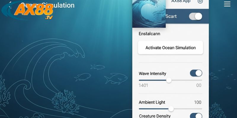 Cách truy cập giả lập đại dương trên app