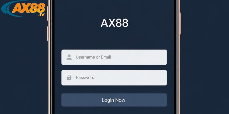 Giao diện đăng nhập AX88 trên smartphone