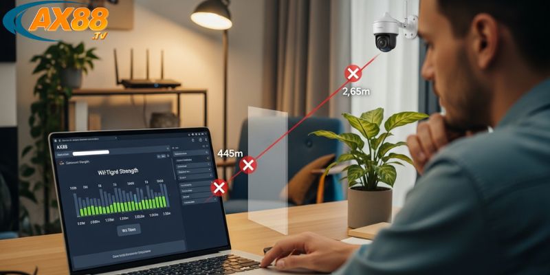 Cách tối ưu tín hiệu camera AX88 để giám sát ổn định và rõ nét 3 Kiểm tra router và khoảng cách để tối ưu tín hiệu camera AX88