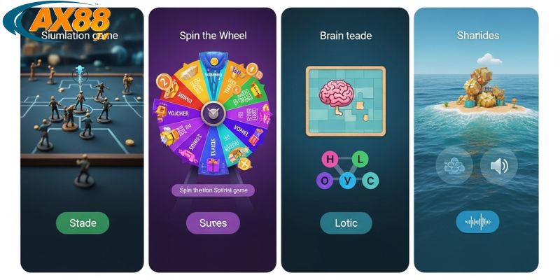 Các trò chơi giải trí được tích hợp trong AX88 app